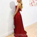 Daphne Sparkle Satin Gown - Red