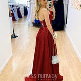 Daphne Sparkle Satin Gown - Red