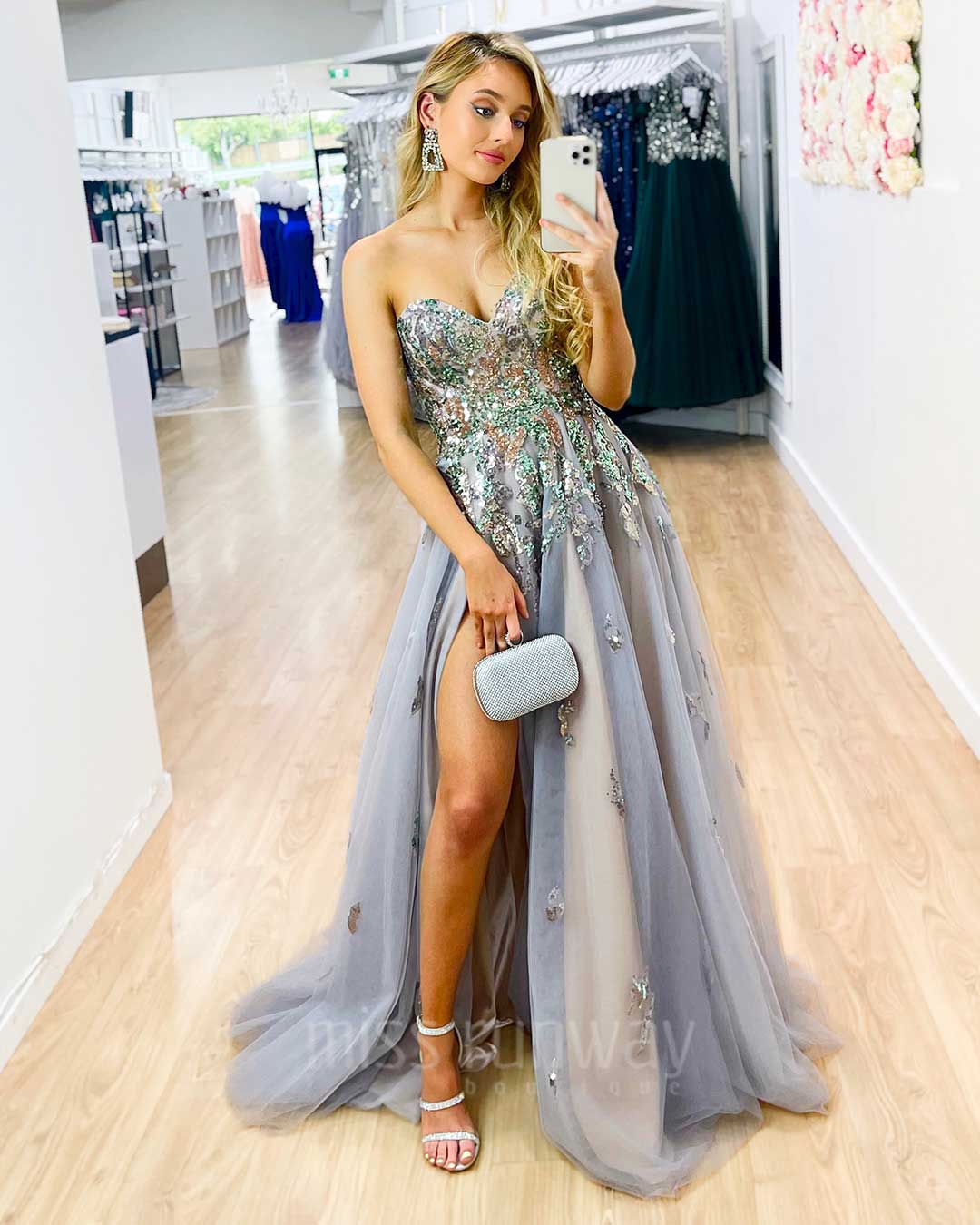 Delhi Beaded Gown - Lilac Multi