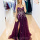 Delhi Beaded Gown - Plum