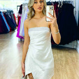 Delilah Satin Mini Dress White