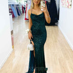 Diva Sequin Gown - Emerald