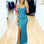 Diva Sequin Gown Aqua