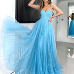 Tasha Tulle Glitter Gown - Maya Blue