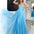 Tasha Tulle Glitter Gown - Maya Blue