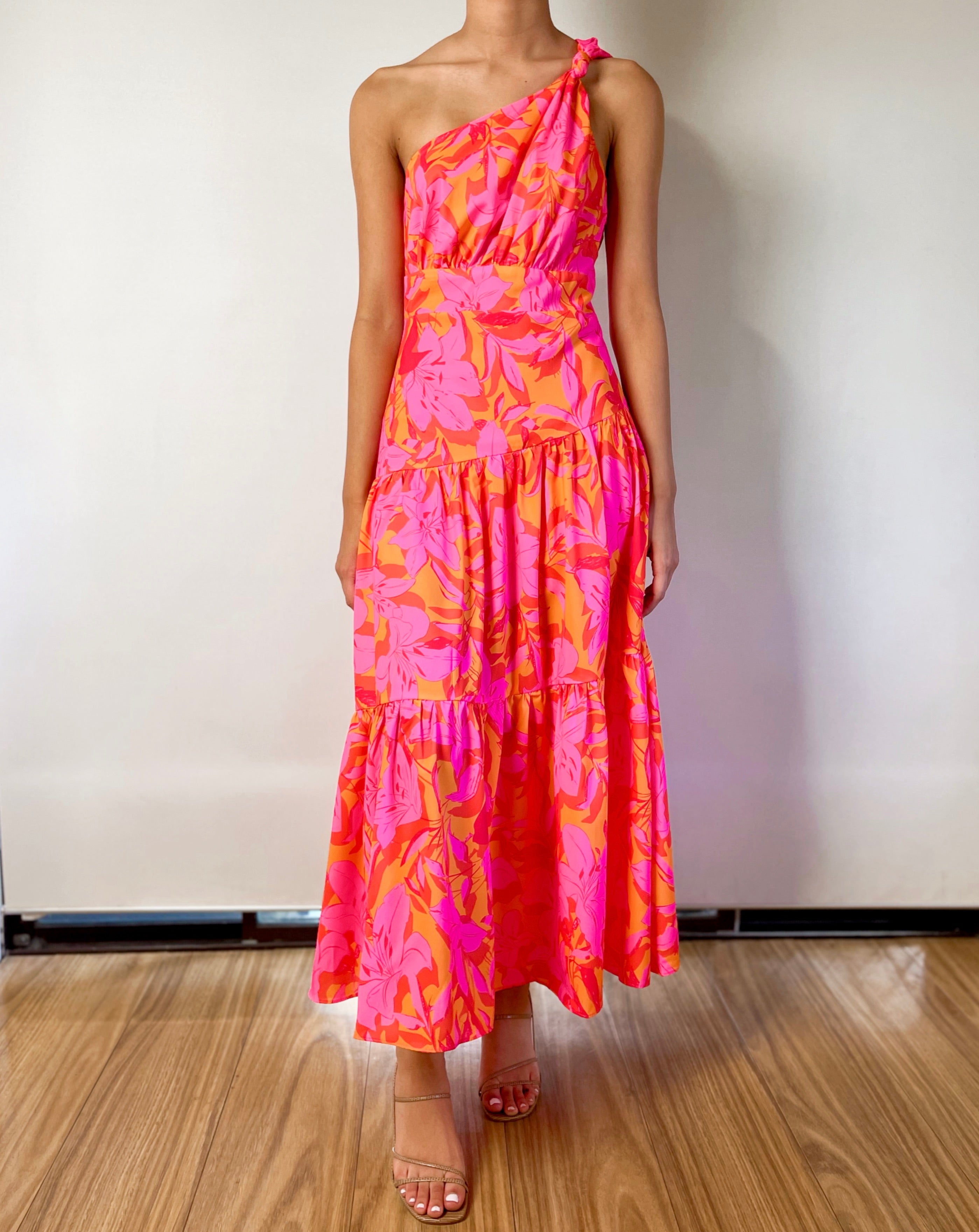 Siena Floral Maxi Dress - Hot Print