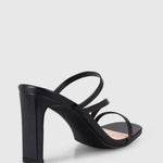 Kipper Block Mule Heels - Black Smooth