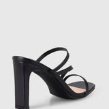 Kipper Block Mule Heels - Black Smooth