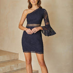Elysian Lace Dress - Navy