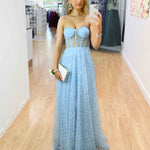 Emily Beaded Gown - Baby Blue