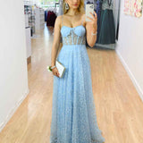 Emily Beaded Gown - Baby Blue