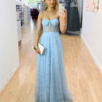 Emily Beaded Gown - Baby Blue