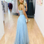 Emily Beaded Gown - Baby Blue