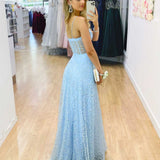 Emily Beaded Gown - Baby Blue
