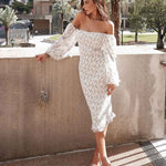 Ena Floral Midi Dress - White