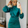 Estella Satin Mini Dress - Green