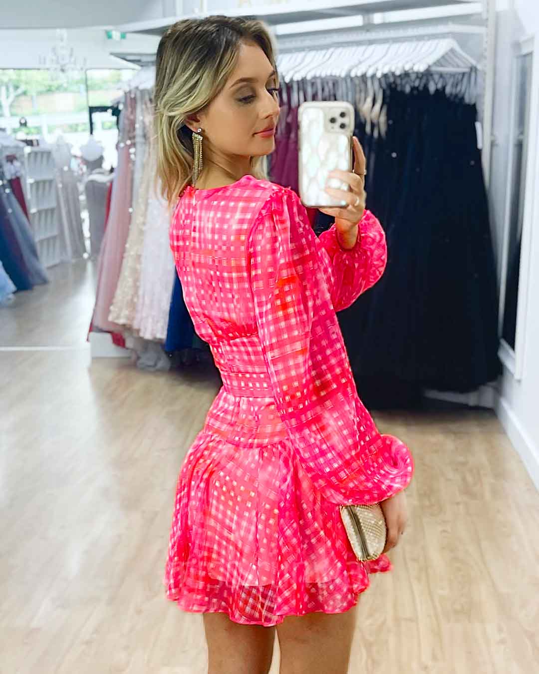 Everly Organza Mini Dress - Pink Multi