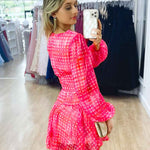 Everly Organza Mini Dress - Pink Multi