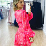 Everly Organza Mini Dress - Pink Multi