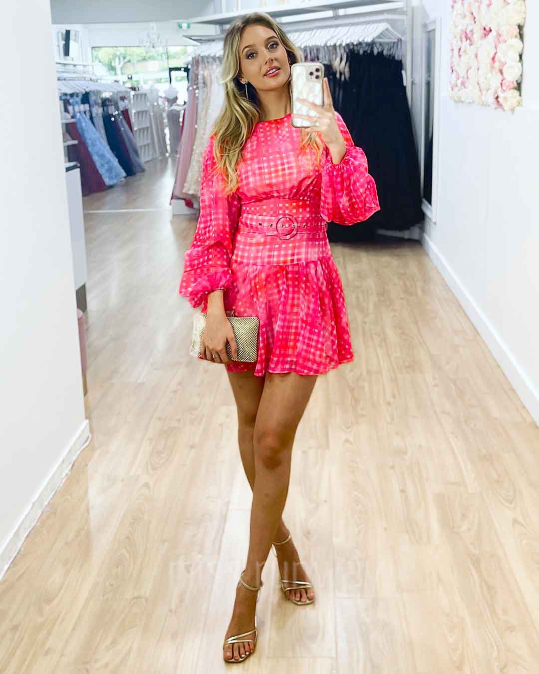Everly Organza Mini Dress - Pink Multi