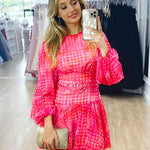Everly Organza Mini Dress - Pink Multi