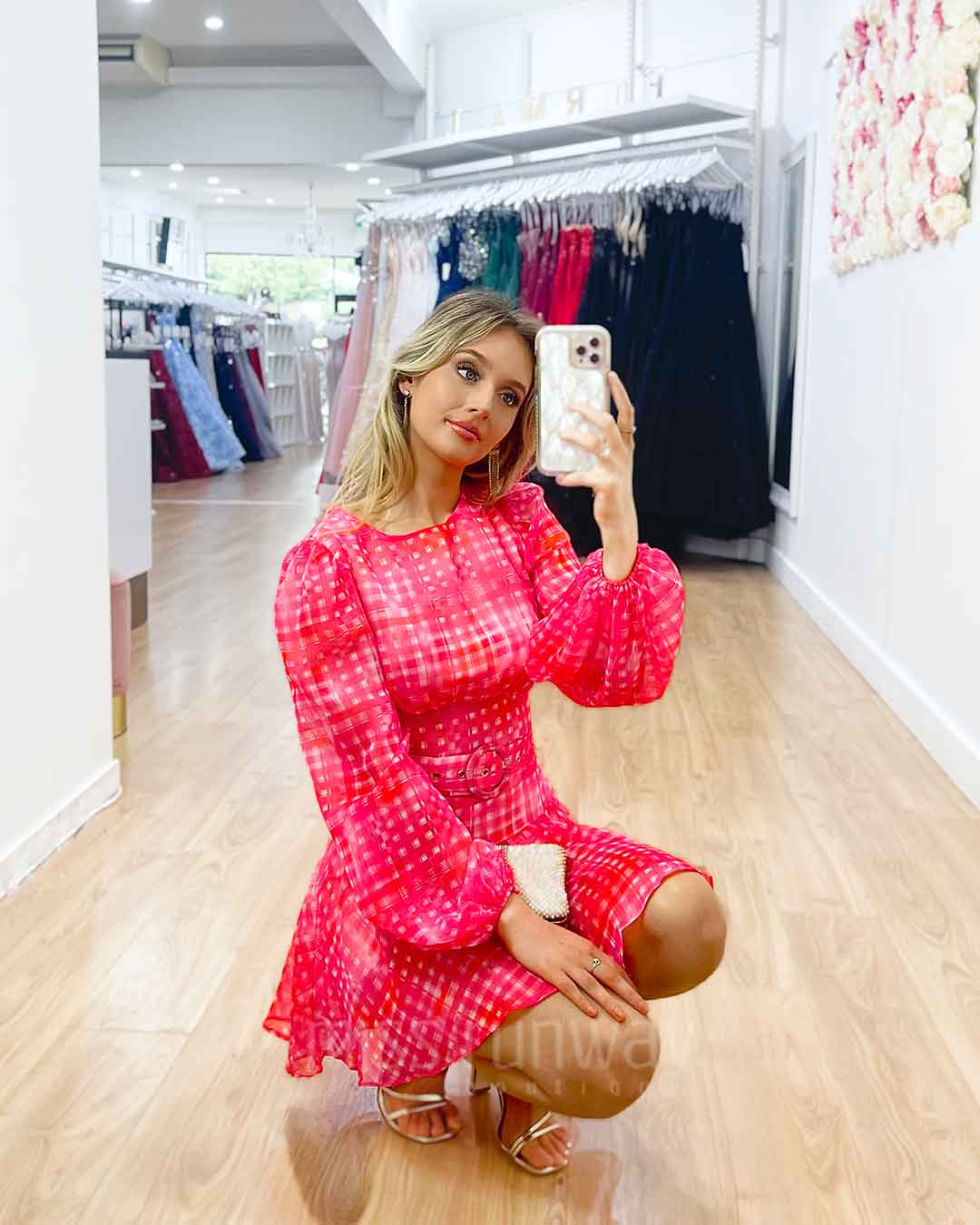 Everly Organza Mini Dress - Pink Multi