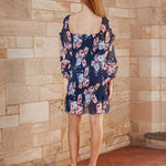 Gail Floral Dress - Navy