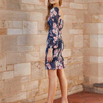 Gail Floral Dress - Navy