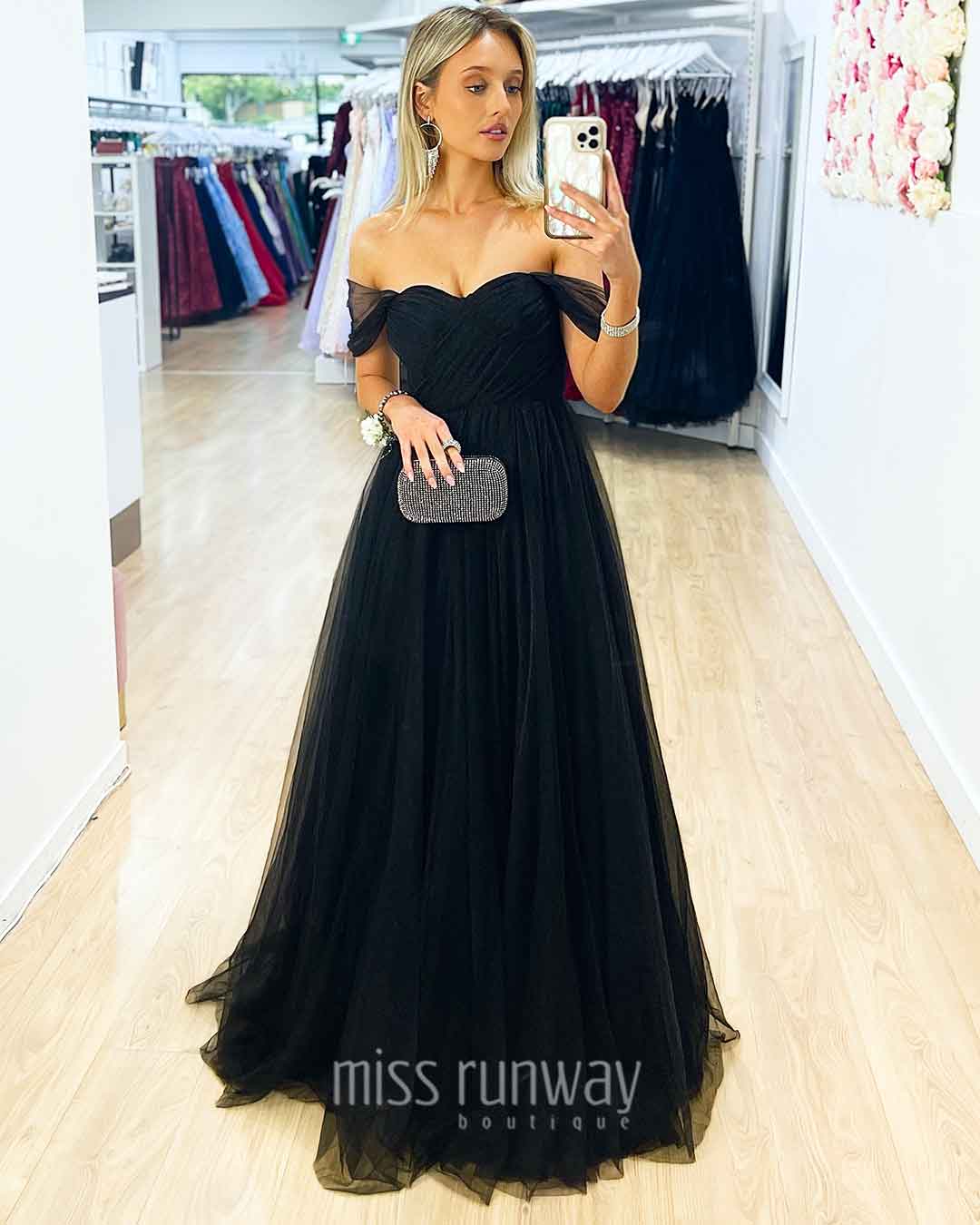 Genevieve Tulle Gown Black