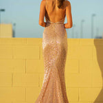 Gigi Sequin Gown - Rose Gold - Miss Runway Boutique
