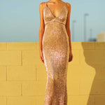 Gigi Sequin Gown - Rose Gold - Miss Runway Boutique