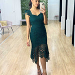 Giselle Lace Midi Dress - Emerald Green