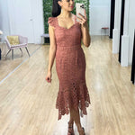 Giselle Lace Midi Dress - Mauve
