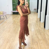 Giselle Lace Midi Dress - Mauve