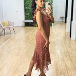 Giselle Lace Midi Dress - Mauve