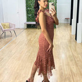 Giselle Lace Midi Dress - Mauve