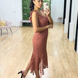 Giselle Lace Midi Dress - Mauve