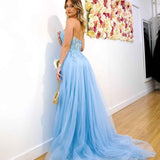 Hadley Tulle Glitter Gown - Blue