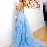 Hadley Tulle Glitter Gown - Blue