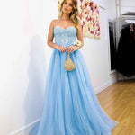 Hadley Tulle Glitter Gown - Blue