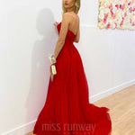 Hadley Tulle Glitter Gown - Red