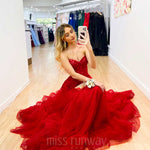 Hadley Tulle Glitter Gown - Red