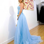 Hadley Tulle Glitter Gown - Blue