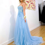 Hadley Tulle Glitter Gown - Blue