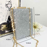 Sandy Glitter Box Clutch - Silver