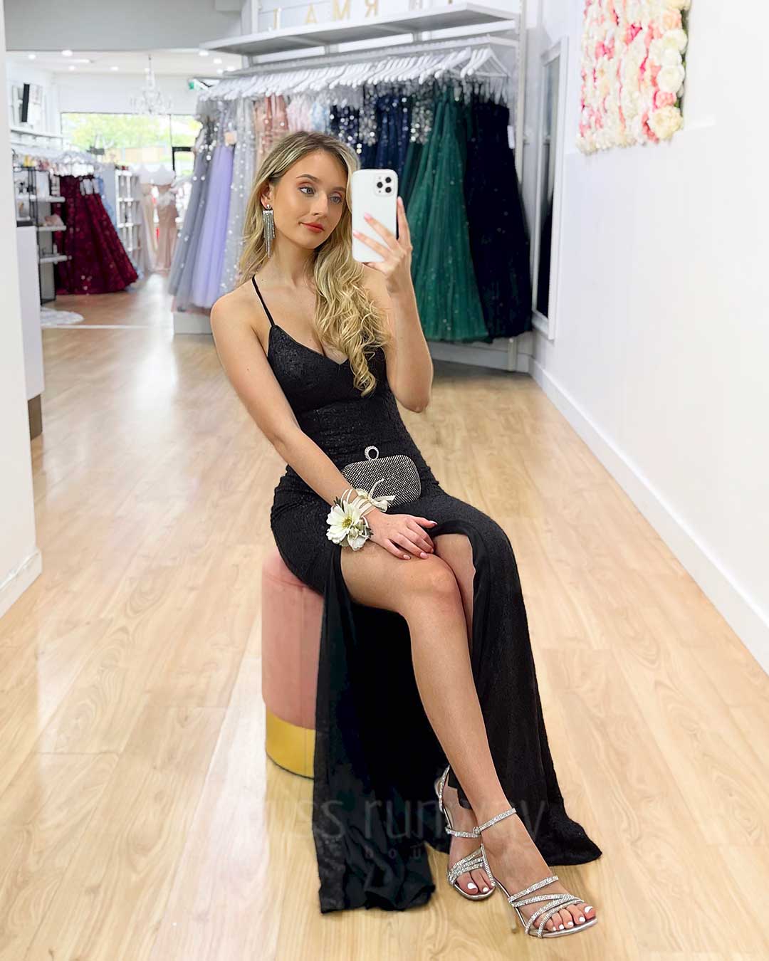 India Sequin Gown - Black