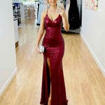 India Sequin Gown - Cherry
