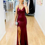 India Sequin Gown - Cherry