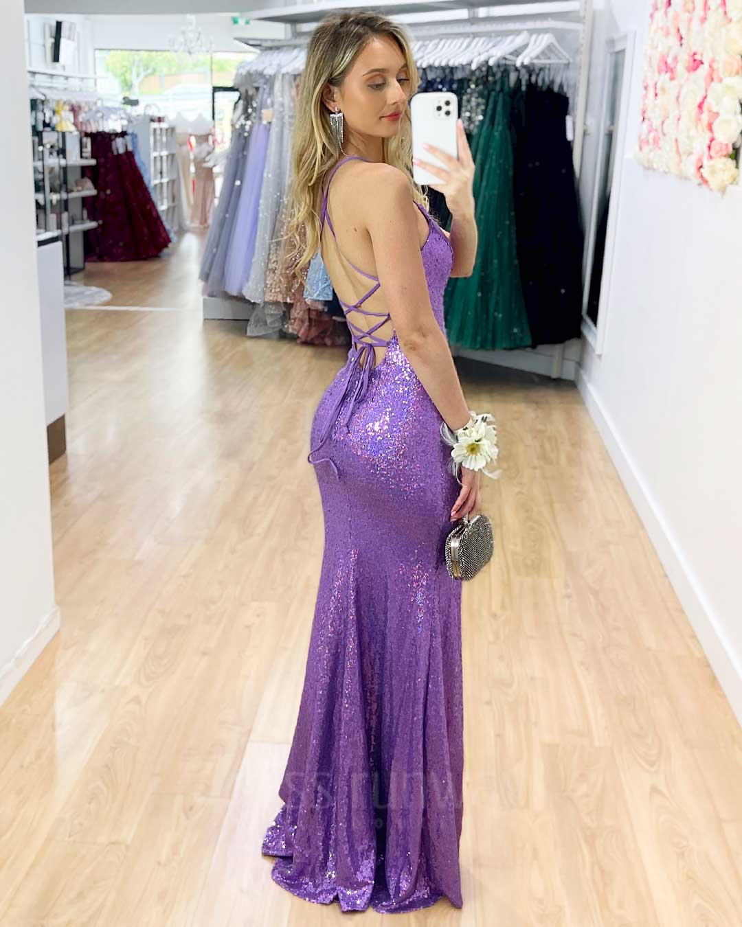 India Sequin Gown - Lilac