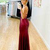 India Sequin Gown - Cherry